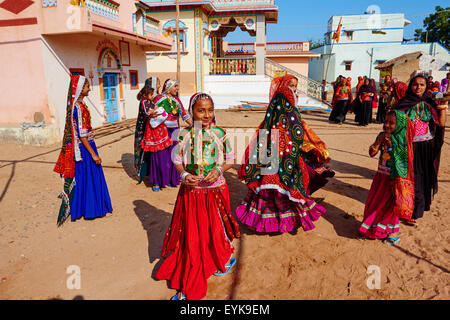 India, Gujarat, Kutch, Padhar village, Ahir gruppo etnico Foto Stock