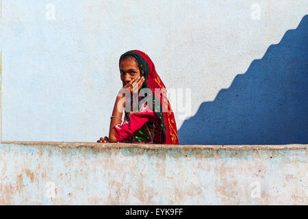 India, Gujarat, Kutch, Padhar village, Ahir gruppo etnico Foto Stock