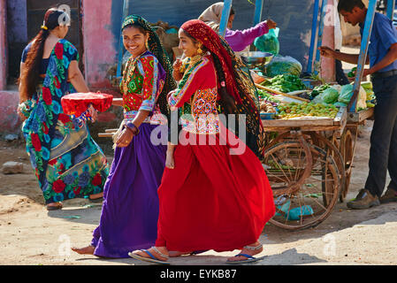 India, Gujarat, Kutch, Padhar village, Ahir gruppo etnico Foto Stock