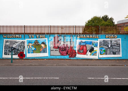 Benvenuto a Shankill Road murale, Belfast Foto Stock