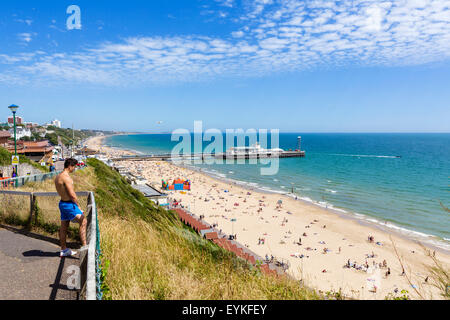 La spiaggia e il molo di Bournemouth Dorset, England, Regno Unito Foto Stock