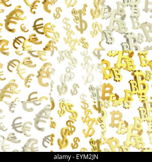 Set di valuta senza giunture pattern di segno Foto Stock