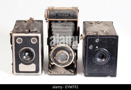 Vecchia scatola Balda telecamere Foto Stock