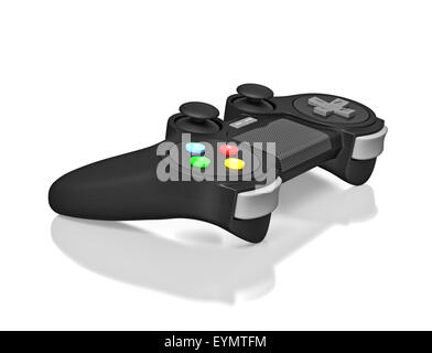 Joypad Gamepad per console per video game isolato su sfondo bianco con la riflessione Foto Stock