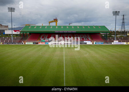 L'Ovale, Glentoran Football Stadium di Belfast, Irlanda del Nord Foto Stock