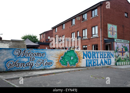 Benvenuti alla fila di sabbia murale, Belfast, Irlanda del Nord Foto Stock