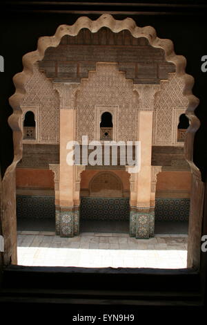 Bin Youssef Madrasa di Marrakech, Marocco Foto Stock