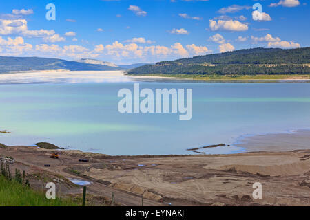 Granaglie arginamento, Highland Valley miniera di rame, Logan Lago, British Columbia Foto Stock