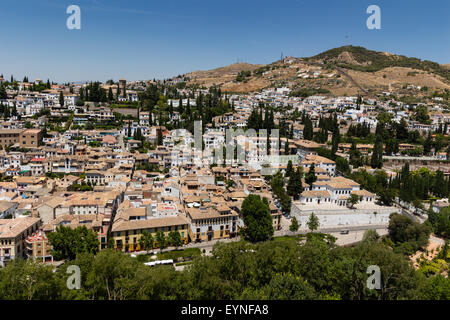 Vista della città storica di Granada, Spagna Foto Stock