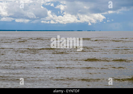 Il marrone scuro onde del mare Baltico prima della tempesta Foto Stock