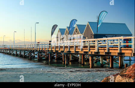 Il pontile in legno di Busselton in Geographe Bay, Australia occidentale. Foto Stock