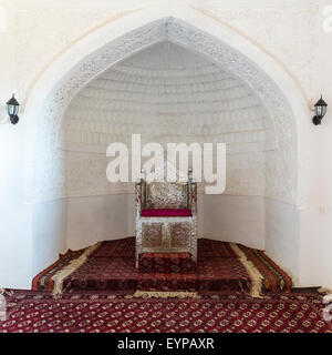 Sala del Trono di Kunya Ark, Khiva, Uzbekistan Foto Stock