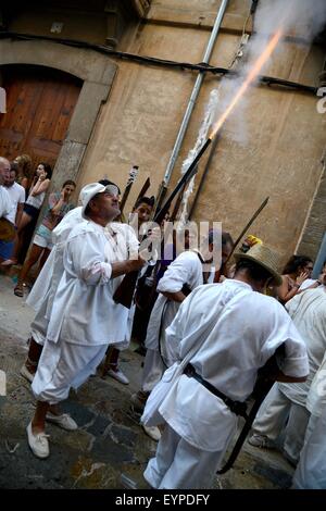 La Patrona Festival di Pollenca, rievocazione della battaglia di Mori e Cristiani a Pollensa, Maiorca, Mallorca, Spagna Foto Stock