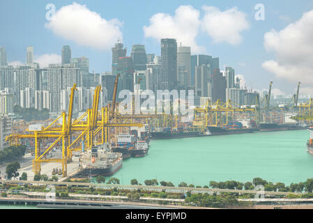 Singapore terminale cargo,uno dei porti più trafficati del mondo, Singapore. Foto Stock