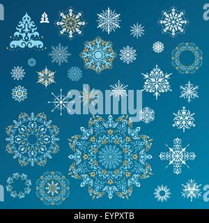 Illustrazione invernale con una bella caduta di neve per Natale e Anno Nuovo carte, doni, design di invito Illustrazione Vettoriale