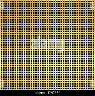 Metallizzate oro controllare pattern su sfondo nero Foto Stock