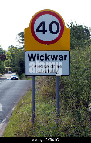 Wickwar village segno, Gloucestershire, England, Regno Unito Foto Stock