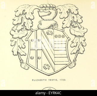 Questa immagine, da pagina 88 di "The Church Heraldry of Norfolk", mostra una descrizione dettagliata degli stemmi trovati su asini e monumenti di Norfolk, con iscrizioni di accompagnamento. Foto Stock