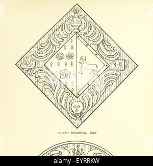 L'immagine è tratta da pagina 137 di "The Church Heraldry of Norfolk", raffigurante probabilmente uno stemma o un simbolo araldico trovato in una chiesa o un monumento a Norfolk, in Inghilterra, che mostra il suo significato storico e il suo design. Foto Stock
