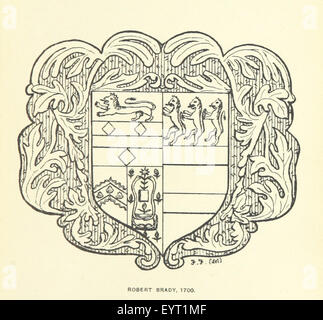 Fotografia tratta da pagina 237 di "The Church Heraldry of Norfolk", che mostra gli stemmi trovati su asini, monumenti e altri simboli araldici nelle chiese del Norfolk. L'immagine cattura gli intricati dettagli di questi disegni araldici e il loro significato storico. Foto Stock