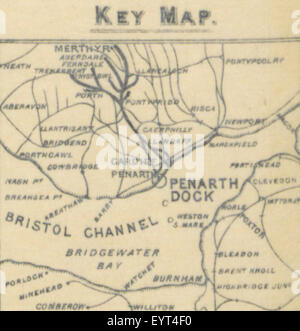 Immagine tratta da pagina 290 di "Cardiff: An Illustrated Handbook", che mostra una mappa di Cardiff con enfasi sulle strade della città e sui luoghi di interesse. Foto Stock