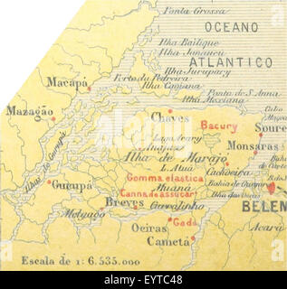 Questa mappa, estratta da "Chorographia do Brasil", presenta una rappresentazione geografica dettagliata del Brasile, evidenziando le regioni, i territori e le caratteristiche geografiche chiave durante il periodo di tempo raffigurato. Foto Stock