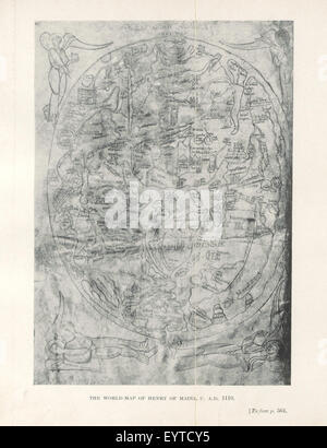 Un'immagine dall'alba della geografia moderna, che raffigura la storia della scienza geografica e dell'esplorazione dalla caduta dell'Impero Romano all'alto Medioevo, con mappe storiche incluse. Foto Stock