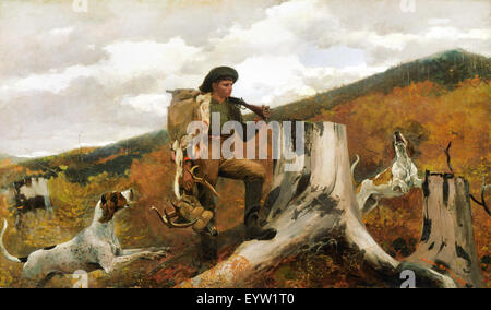 Winslow Homer, un Huntsman e cani 1891 olio su tela. Philadelphia Museum of Art, STATI UNITI D'AMERICA. Foto Stock