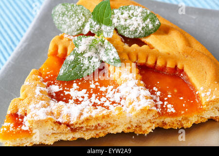 Fetta di Linzer Torta di albicocche Foto Stock