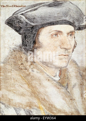 Hans Holbein il Giovane, Sir Thomas More (1478 -1535). Circa 1526-1527. Nero e colored chalks. Collezione Reale del Regno Unito. Foto Stock