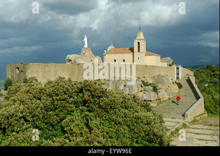 Chiesa del Pellegrinaggio di Notre Dame de la Serra, vicino a Calvi, Haute-Corse, Corsica, Francia Foto Stock