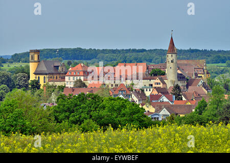 Townscape, Kirchberg an der Jagst, Baden-Württemberg, Germania Foto Stock