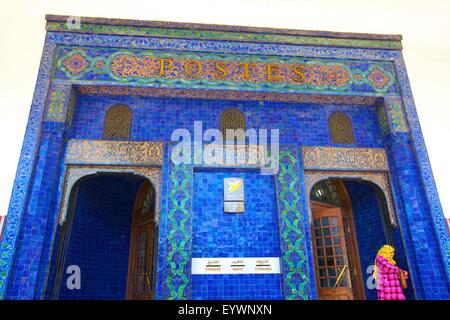Art Nouveau Post Office esterno dell'edificio risalente al 1919, Casablanca, Marocco, Africa Settentrionale, Africa Foto Stock