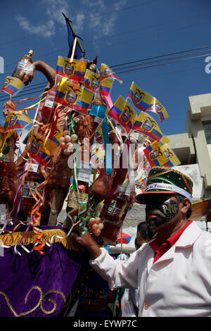 Mama Negra tradizionale festa in Latacunga, Ecuador, Sud America Foto Stock