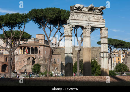 Basilica Aemilia, vicino Trajans mercati, antico Foro Romano, Sito Patrimonio Mondiale dell'UNESCO, Roma, Lazio, l'Italia, Europa Foto Stock