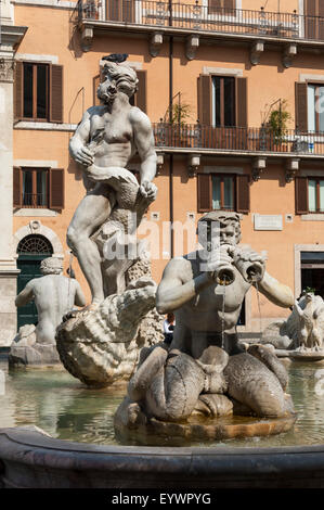 La Fontana del Moro, dal Bernini, Piazza Navona, Roma, Lazio, l'Italia, Europa Foto Stock