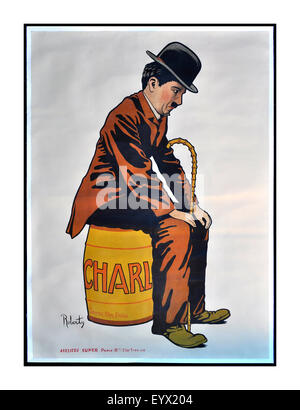 Vintage degli anni trenta poster di Charlie Chaplin KBE 16 Aprile 1889 - 25 dicembre 1977 English attore comico e regista silenzioso Foto Stock