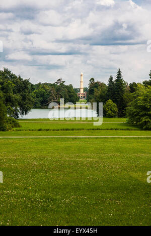 Il minareto di Lednice park, Repubblica ceca, Foto Stock