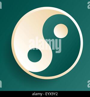 Armonia equilibrio simbolo ying-yang illustrazione vettoriale. Illustrazione Vettoriale