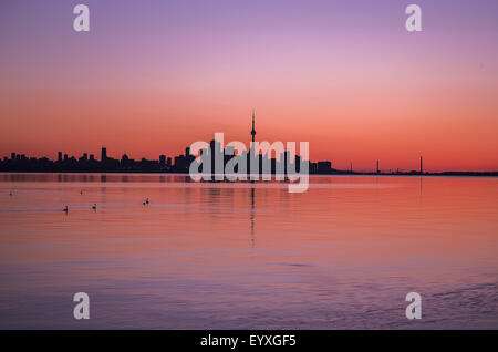 Toronto skyline sunrise Foto Stock