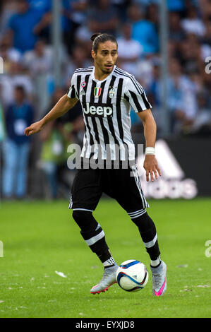 Marseille, Francia. 1 agosto, 2015. Martin Caceres (Juventus) Calcio/Calcetto : la pre-stagione amichevole tra Olympique De Marseille 2-0 Juventus Velodrome Stadium di Marsiglia, Francia . © Maurizio Borsari/AFLO/Alamy Live News Foto Stock