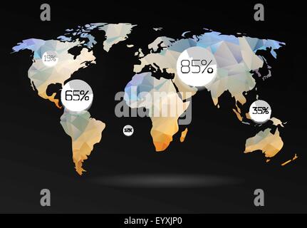 Mappa mondo sullo sfondo Illustrazione Vettoriale