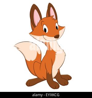 Cartoon fox. Oggetti isolati per elemento di design Illustrazione Vettoriale