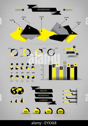 Impostare gli elementi di infographics Illustrazione Vettoriale
