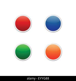 Set di colori pulsanti rotondi Illustrazione Vettoriale