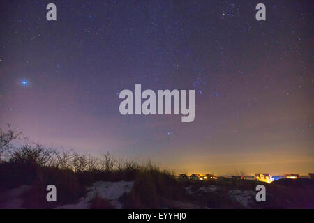 Giove e Orion su isola Juist, Germania, Bassa Sassonia, Juist Foto Stock