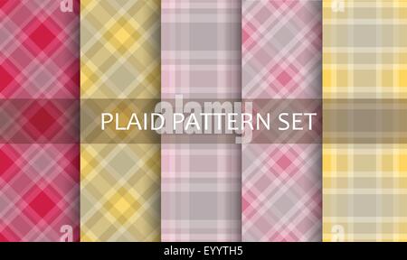 Plaid Patterns. Set di vettore. Illustrazione Vettoriale