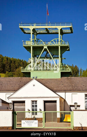 Museo minerario di quartiere Siciliaschacht Meggen, in Germania, in Renania settentrionale-Vestfalia, Sauerland, Lennestadt Foto Stock