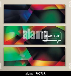 Impostare gli sfondi astratti blu verde e giallo Illustrazione Vettoriale