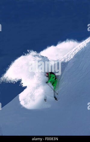 Freeskiing nelle Alpi, Francia, Savoie, Tignes Foto Stock